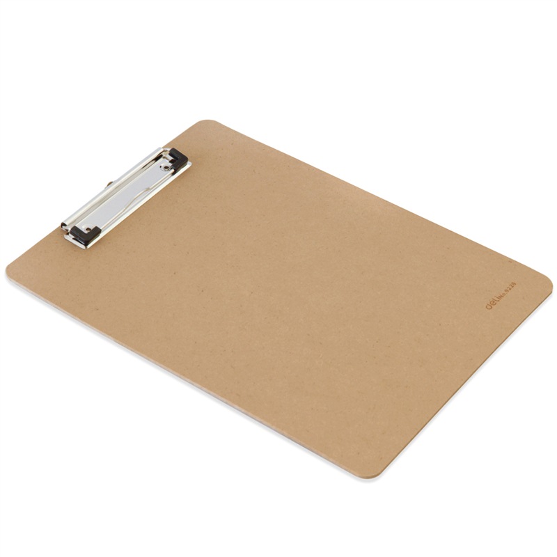 Deli-Büro A4 Holztextur Metall Tragbarer leistungsfähiger Clip-Schreibplatine Clip/Schreibpad Testpapier Clip Brown A4 Holz Clip-Butterfly Clip 9227