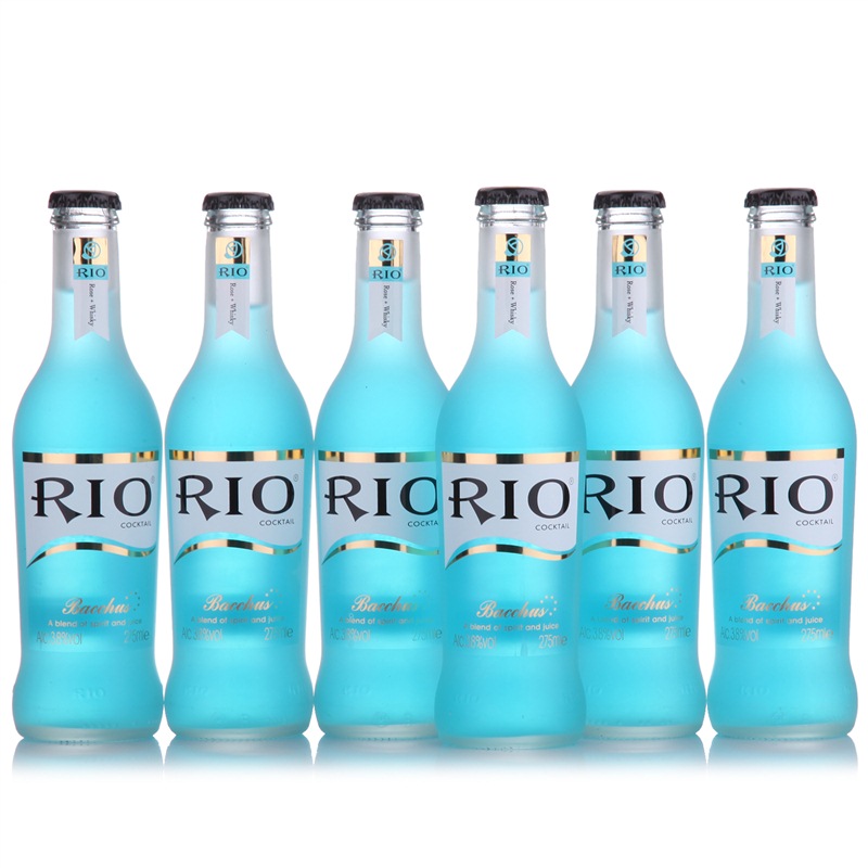 RIO cocktail pre-mixed drink blue rose flavor (whiskey blended) 275ml*6 bottles