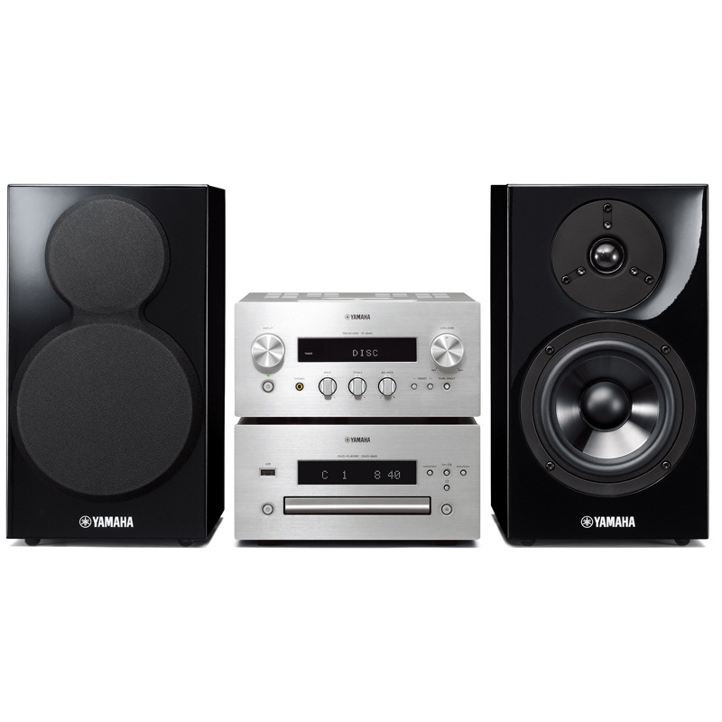 Yamaha MCR-840 Mini Desktop Audio Desktop Split DVD Combination Audio Set (Amplifier R-840) Silver