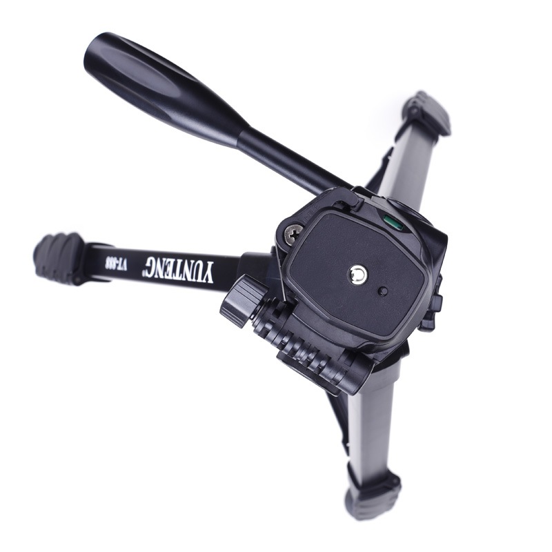 YUNTENG VT-888 Premium Portable Tripod Head Set for Mirrorless Digital SLR Cameras and Video Cameras for Travel High-Quality Aluminum Alloy Ultra-Light Tripod Black