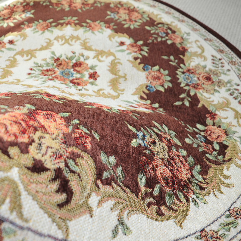 Zhonghong round study entrance floor mat living room bedroom bedside entrance entrance hanging chair hanging basket blended weave machine washable T01 brown 90*90CM round