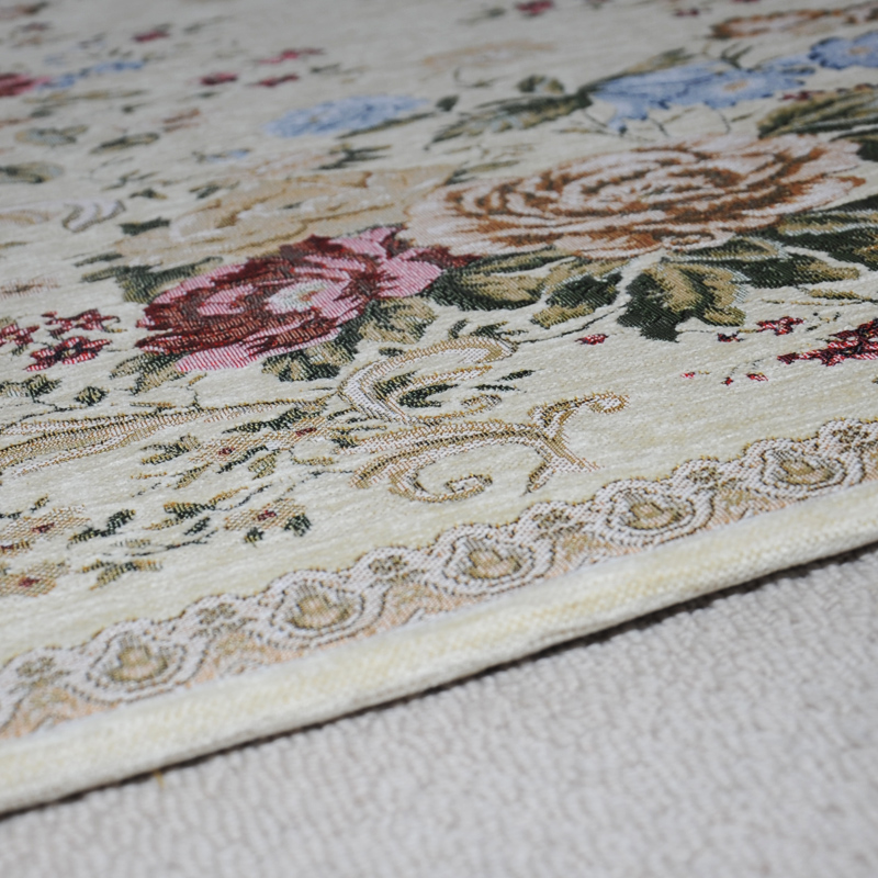 Zhonghong square carpet bedroom study cloakroom carpet American hanging chair computer chair mat entry entrance chenille jacquard blended weaving wear-resistant and durable machine washable 830 beige 100*100CM square