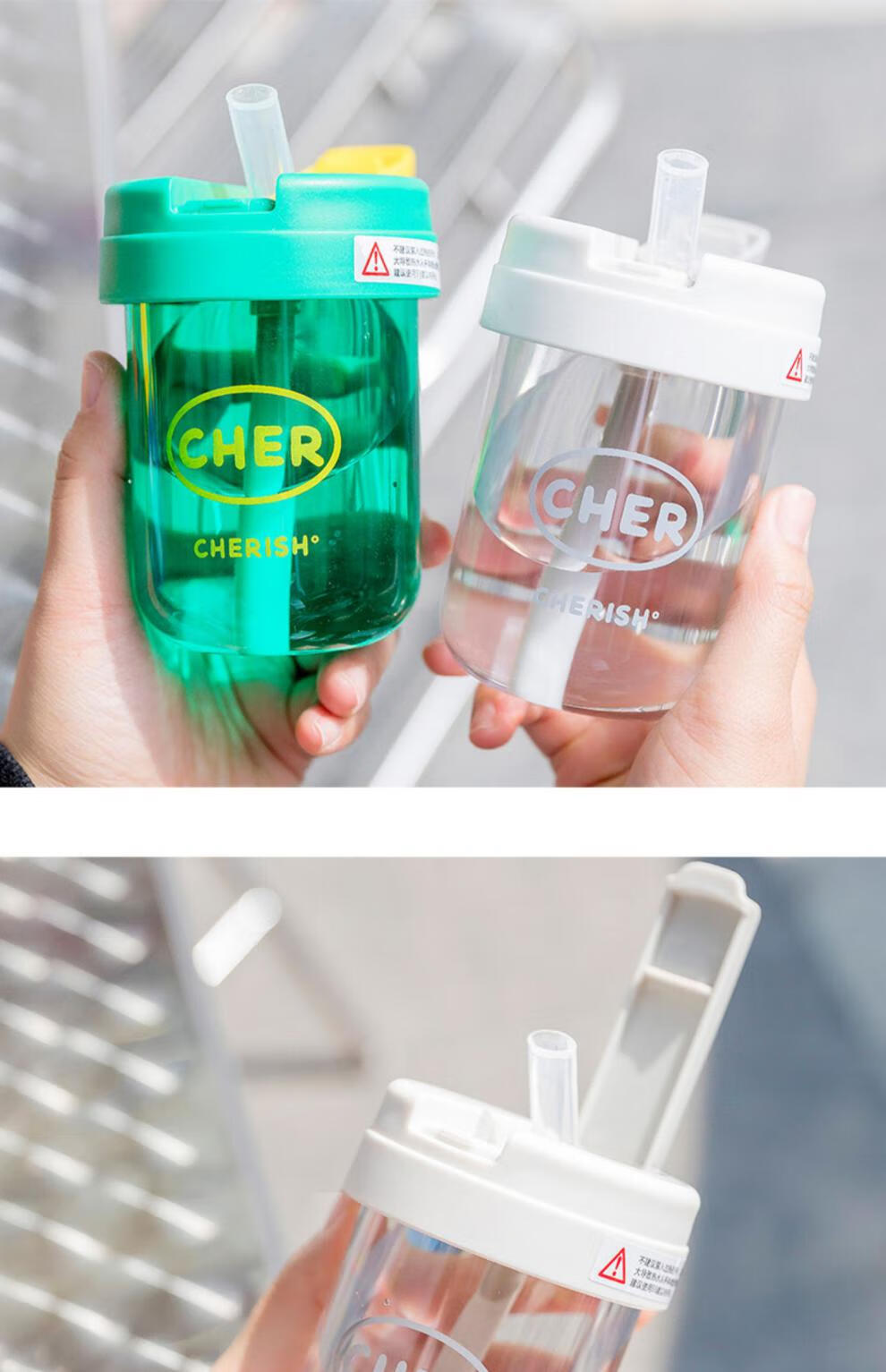 趣睿水杯女生迷便携小巧2022新款设计小众精致简约带吸管防摔耐高温高