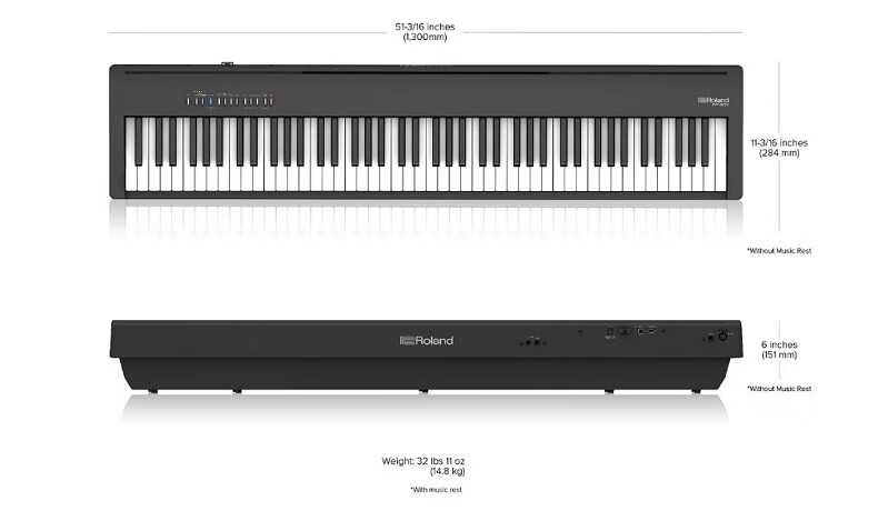罗兰电钢琴fp30x家用初学fp18入门便携88键重锤智能数码电钢 fp-30x