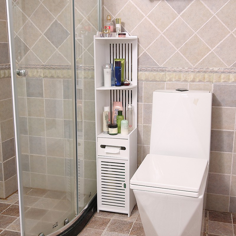 浴室边柜立柜卫生间储物柜马桶侧柜置物架夹缝角柜窄柜收纳柜高120cm