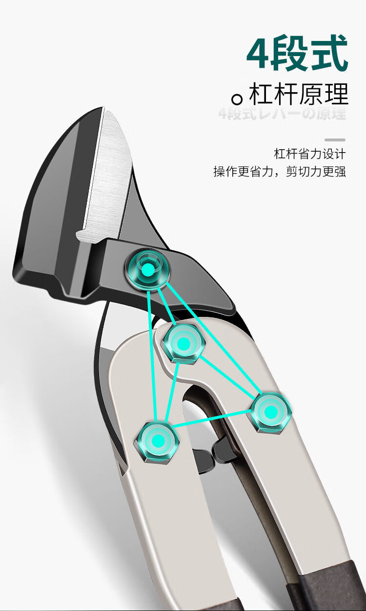 铁皮剪子钢剪刀铁皮剪强力工业级弹簧省力剪钢槽方管德国手动剪子sk5