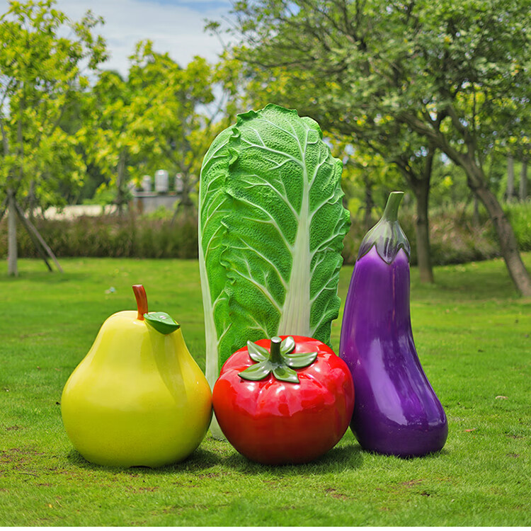 大型仿真水果蔬菜雕塑采摘园农场草莓造型农产品装饰南瓜摆件模型白