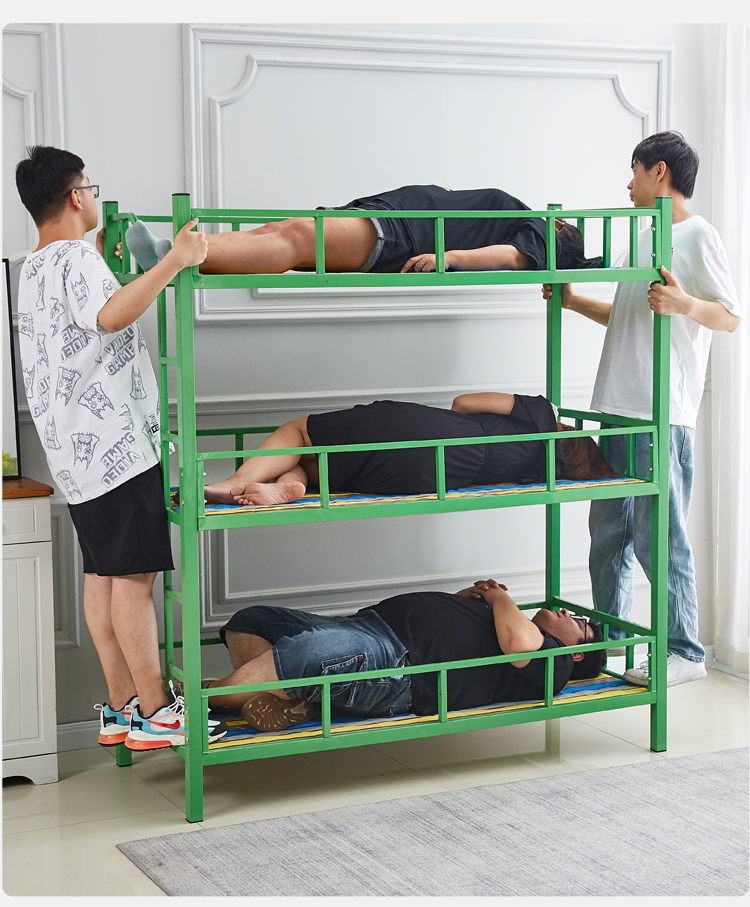 铁床三层床上下床午睡床午托班铁床宿舍床 158长70宽180高40方三层床