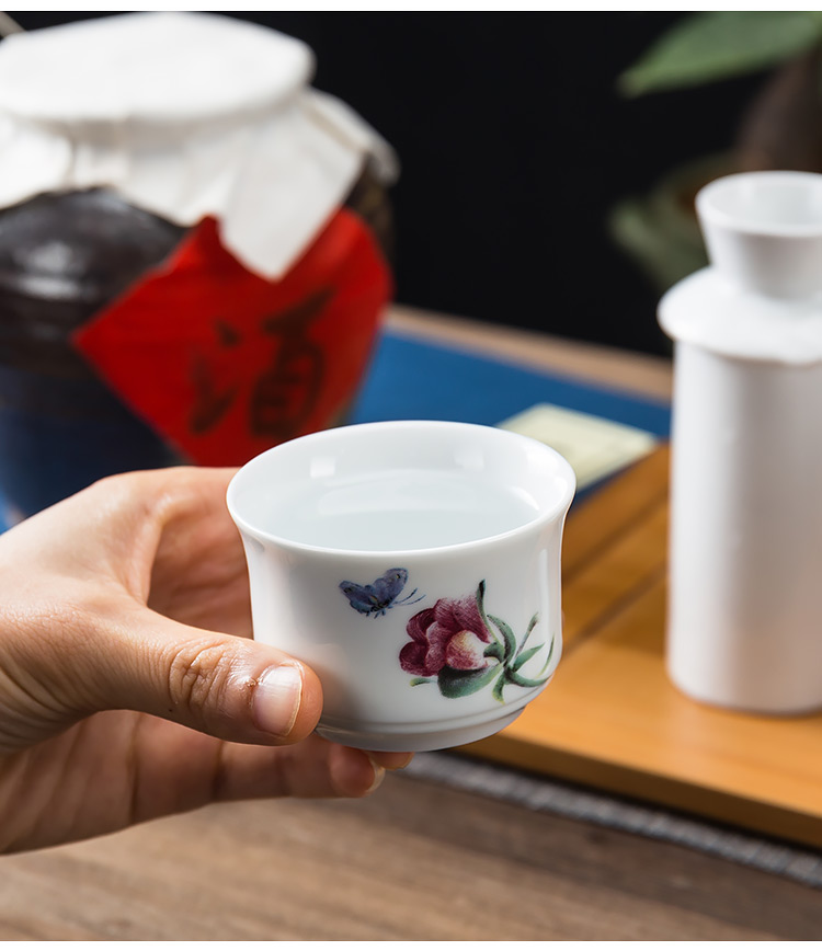 2022新款老式小酒盅大号二两酒杯家用白酒陶瓷酒樽一两老式小酒盅黄酒