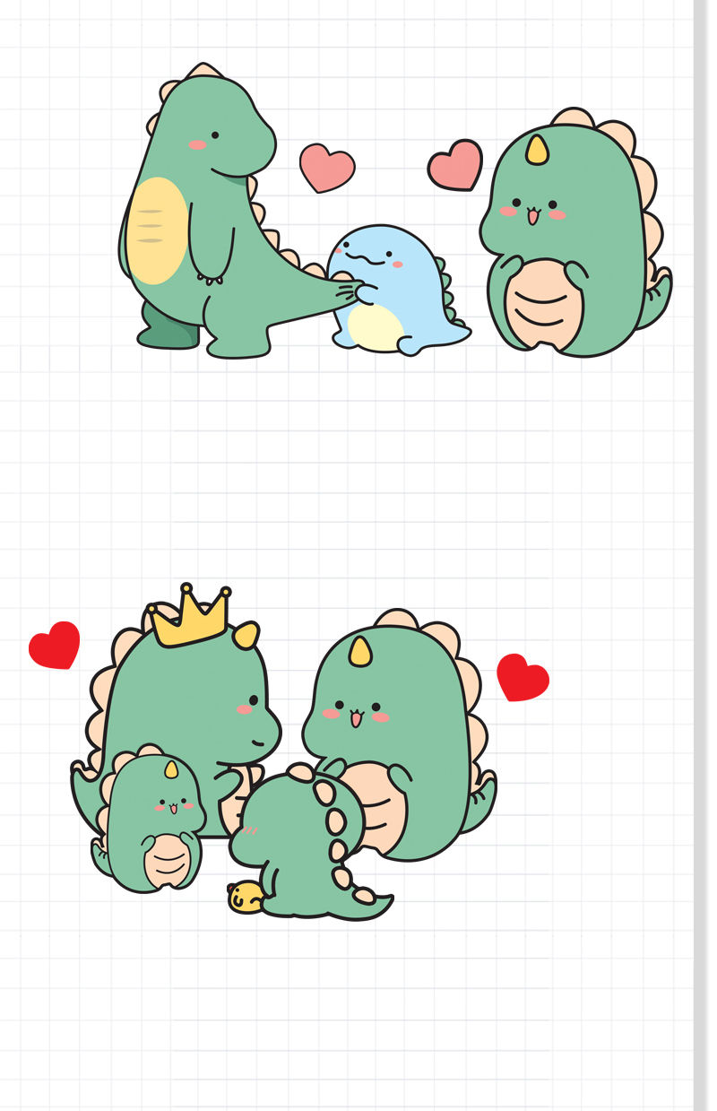 可爱卡通小恐龙电动车摩托贴纸汽车划痕遮挡个性创意装饰防水贴画可爱