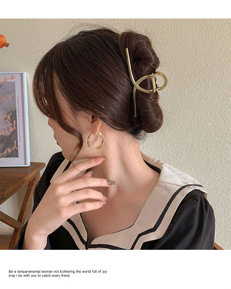 超大号鲨鱼夹韩国感女发量多金属发夹后脑勺头发抓夹子头饰发卡中号