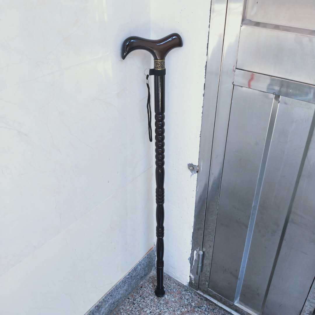 加粗实木拐杖老人木质拄手棍手杖木头拐棍老年人轻便防滑捌杖尖头款有