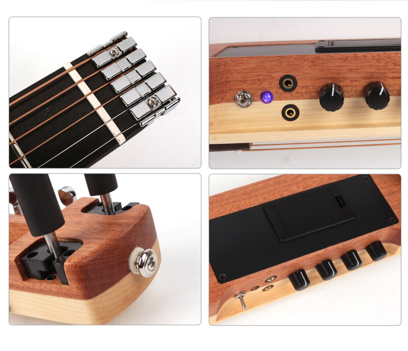 祖玛折叠静音吉他电箱初学入门便携旅行民谣古典无头木吉它左右手定制