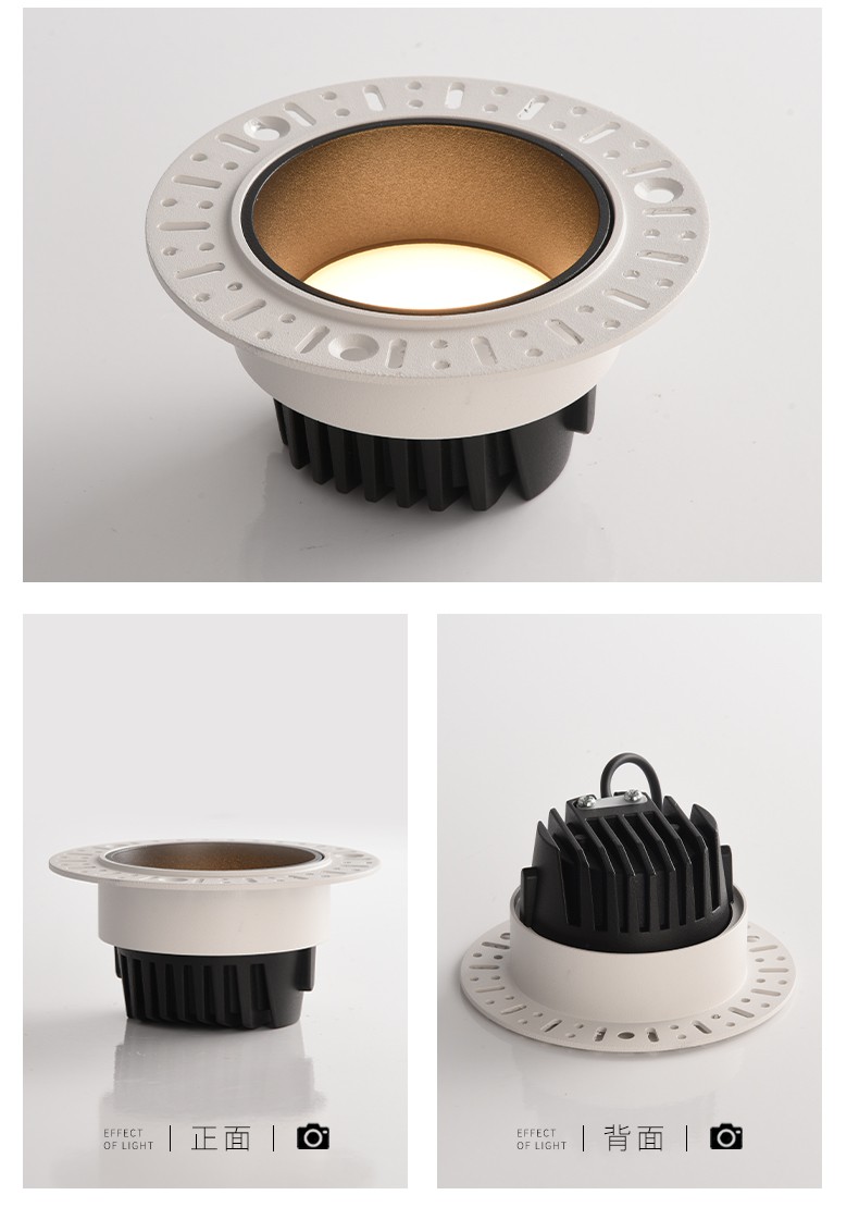 预埋无边框防眩光cob筒灯嵌入式天花灯客厅高显指无主灯照明筒灯内白