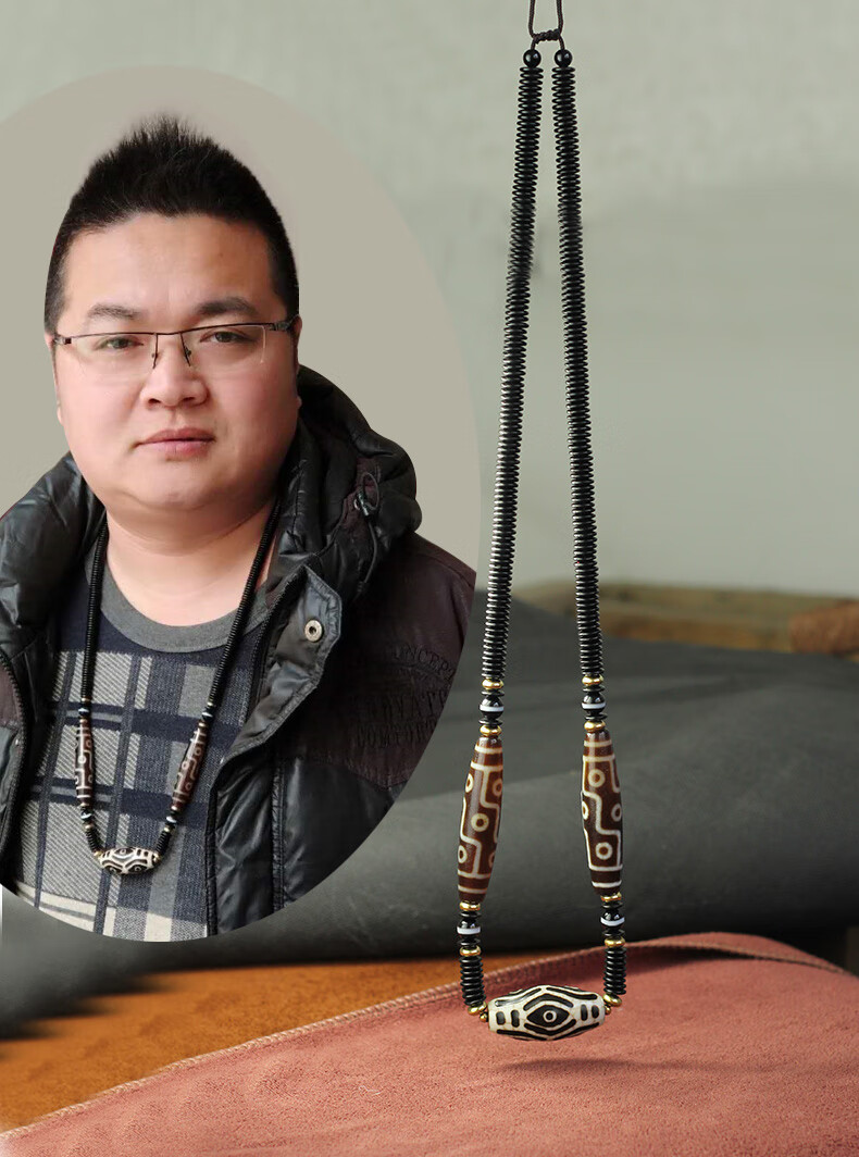 龙眼六九眼天珠玉髓横穿天珠毛衣链男款 单天珠项链【图片 价格 品牌