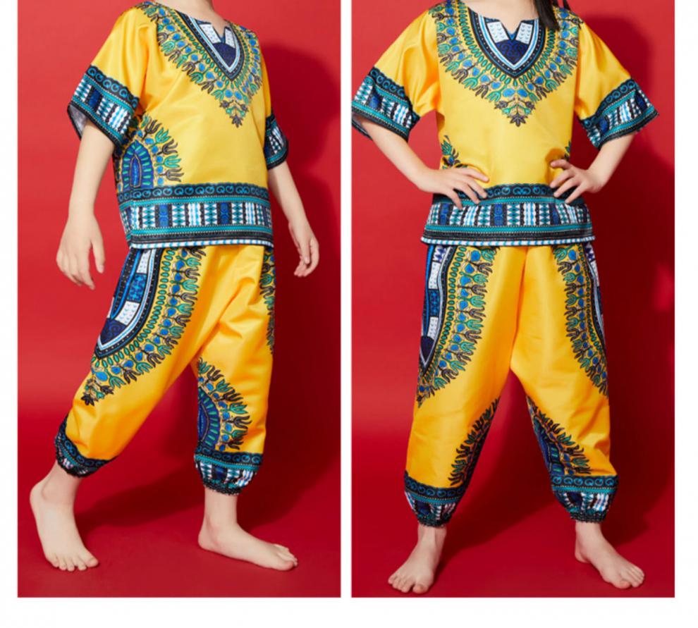 【精选好货】儿童非洲鼓表演服装儿童非洲鼓演出服男女印第安成人舞蹈