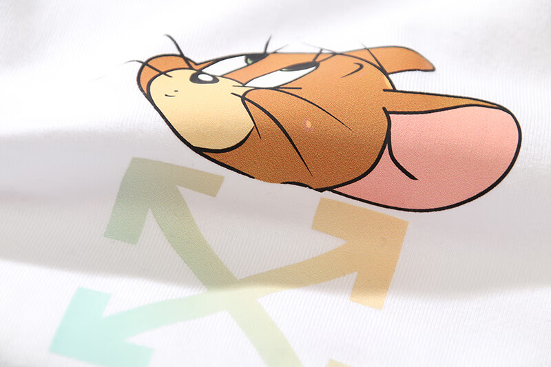 off班尼路同款联名新款宗教猫和老鼠纯棉潮牌white情侣高街短袖t恤