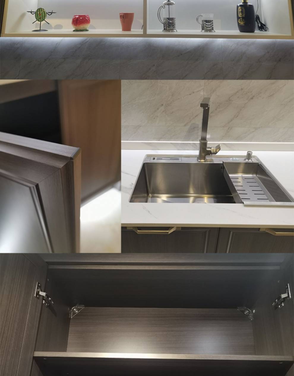 不绣刚整体厨柜铝合金橱柜整体定制框架厨房厨柜家用全铝柜体门板材料