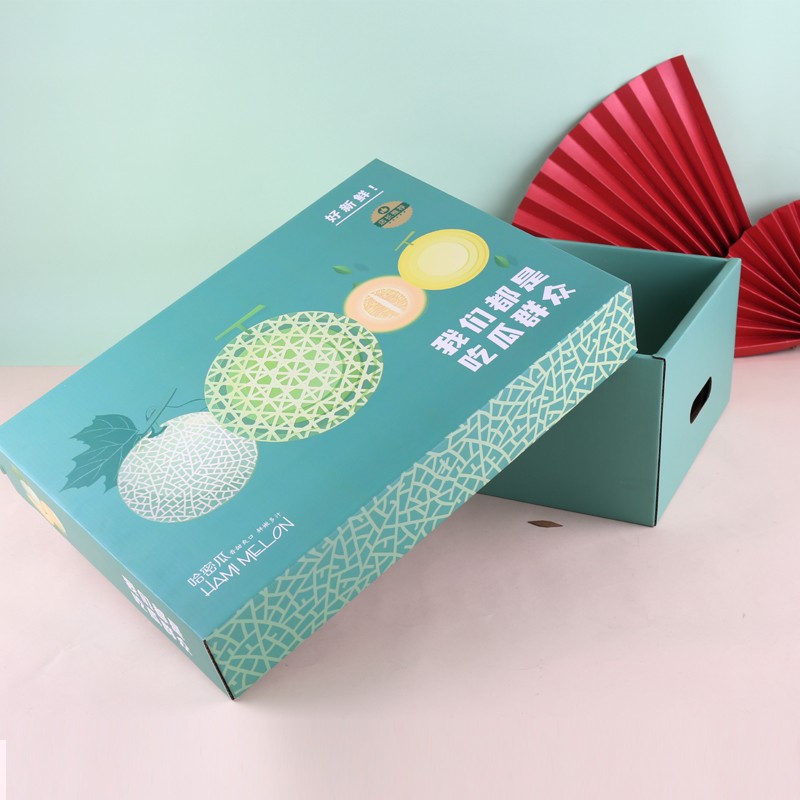 哈密瓜礼盒六个装天地盖空盒瓜果果蔬盒子15斤装现货新品 义鸿(yihong