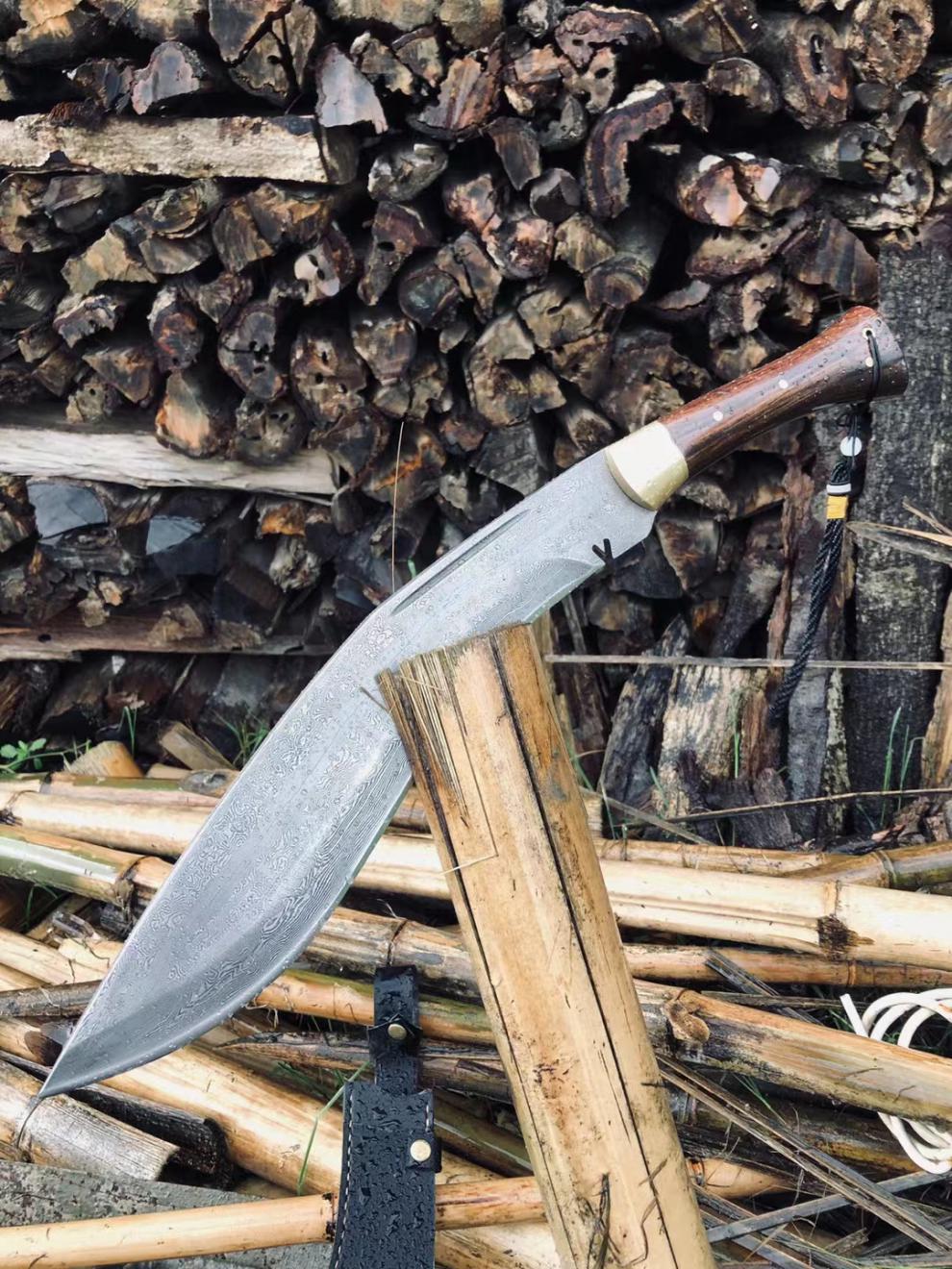 不舍天真 尼泊尔军刃 户撒阿昌族加长大号刃户外开路山刀 深灰色 60