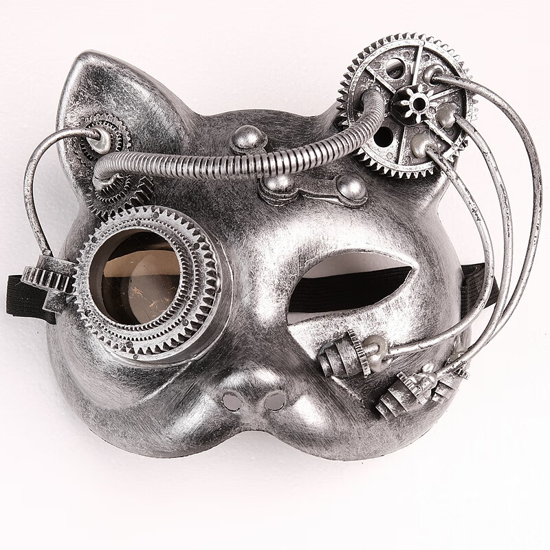 赛博朋克朋克面具女巫赛博朋克年会网红痛苦金色儿童猫吴彦祖面具动物