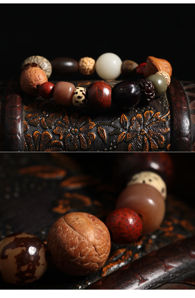 手串多宝珠原籽十八子文玩配饰星月金刚佛珠手链男女 十八子菩提手串