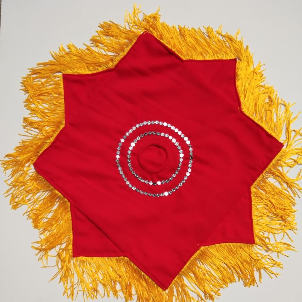 新品二人转手绢新款带穗秧歌手绢花东北二人转流苏八角巾广场舞手帕