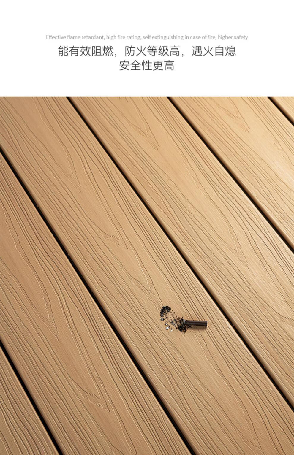 塑木地板户外塑木板庭院共济木塑板材室外防腐木防水板露台生态木 浅