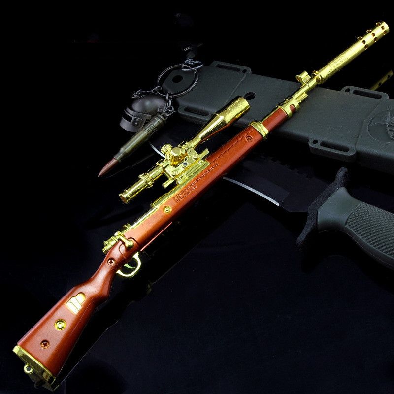 黄金98玩具枪k金属玩具枪儿童scar突击步抢模型11镀金属大号抛壳金属