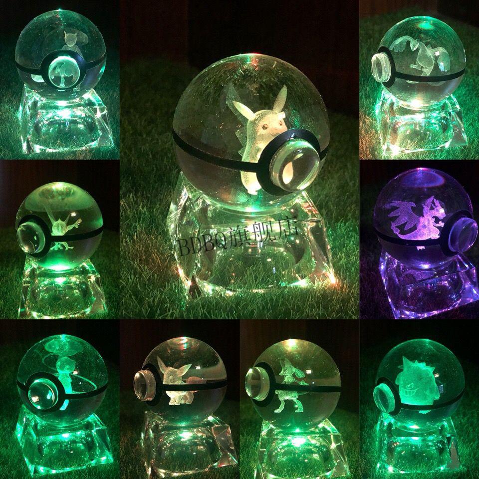 精灵宝可梦水晶球 神奇宠物小精灵口袋妖怪3d水晶球皮卡丘 裂空座精灵