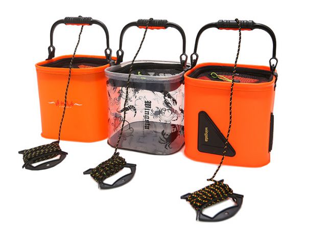 新款加厚eva打水桶渔具可折叠装鱼桶钓鱼活鱼箱带绳小号鱼桶鱼护 打