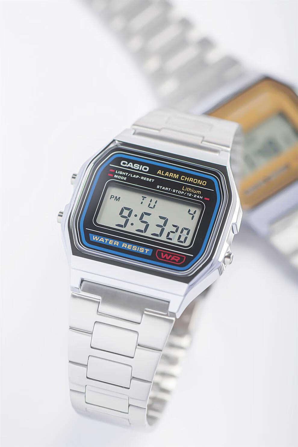 卡西欧小方块手表复古电子男表casio小银块方表 a158w/a168/f91w哆莫