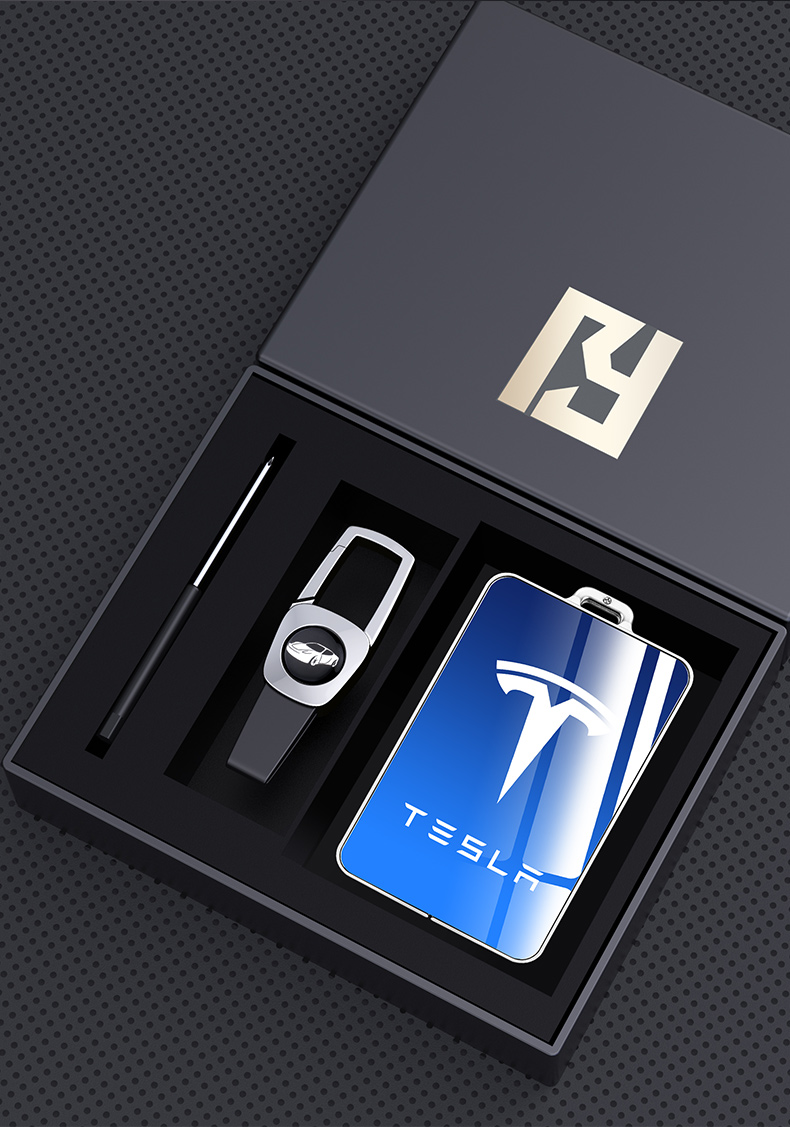 适用tesla特斯拉model3卡片钥匙套modely汽车遥控包金属壳2021款樱雪