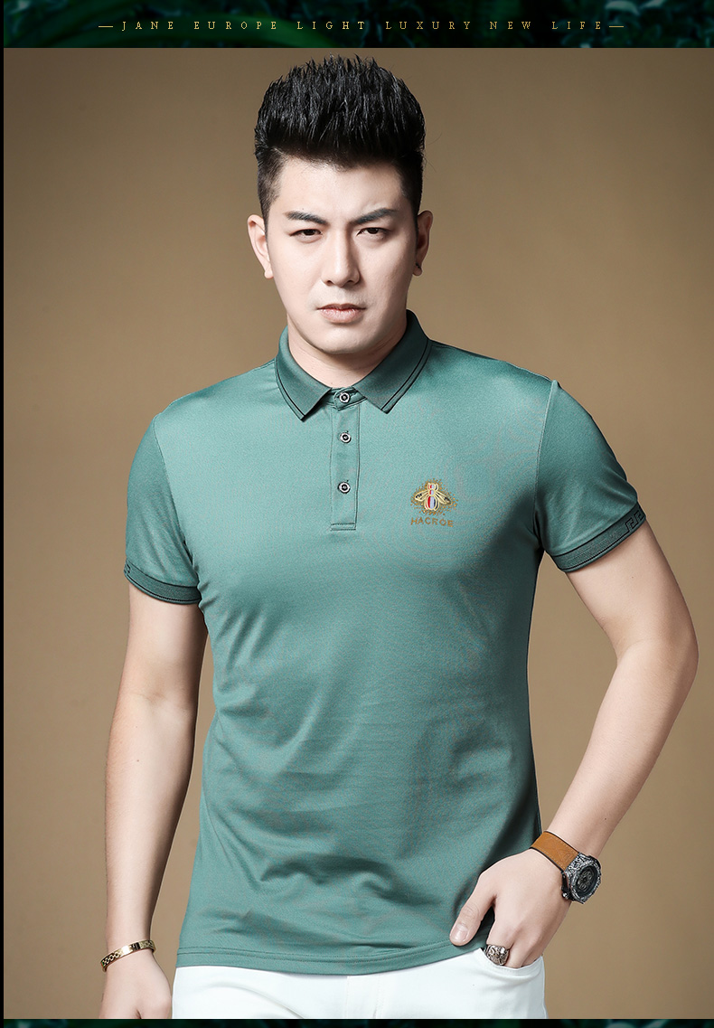 菲勒梵希香港潮牌珠地丝光棉红色保罗polo衫男士2022夏季新款翻领短袖