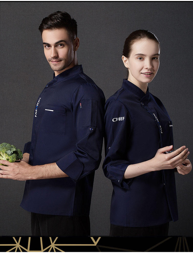 谧阳米其林高档定制中国风厨师服工作服男长袖秋冬装后厨厨房西餐餐饮