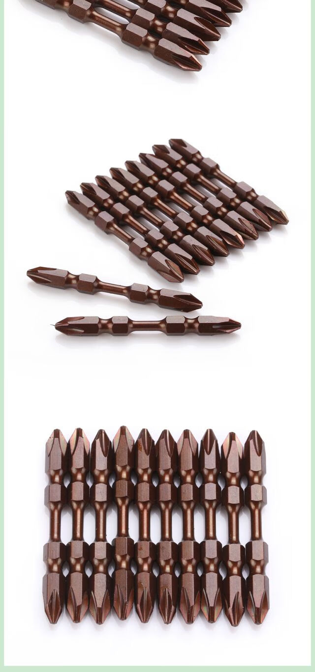 s2双头十字风批头双截棍电钻气动冲击批咀电动螺丝十字防滑批头十只装