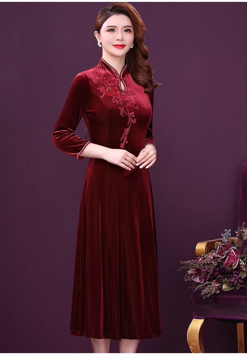 妈妈婚礼服时尚年轻婚礼妈妈装高档礼服婚礼婆婆装高贵喜妈妈婚宴礼服