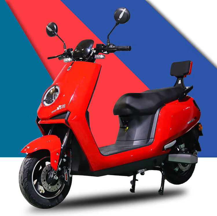新款72v电动车电动摩托车男女双人电瓶车两轮成人代步车60v高速摩红色