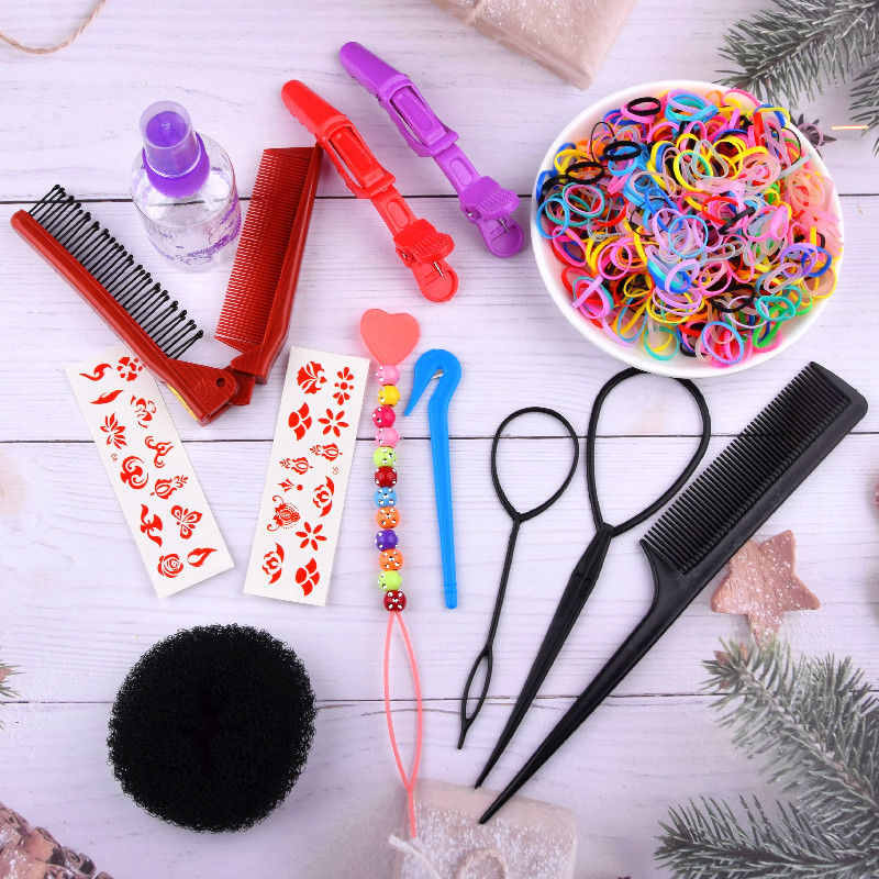 合武网红同款儿童编发盘头扎辫子工具套装折叠梳分区夹拆发刀神器拉针