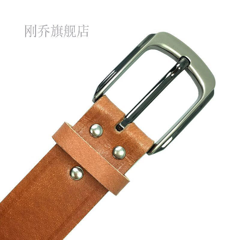 电工皮带牛皮老式男士真皮针扣头层爸爸40-50岁中老年人工具腰带 本色