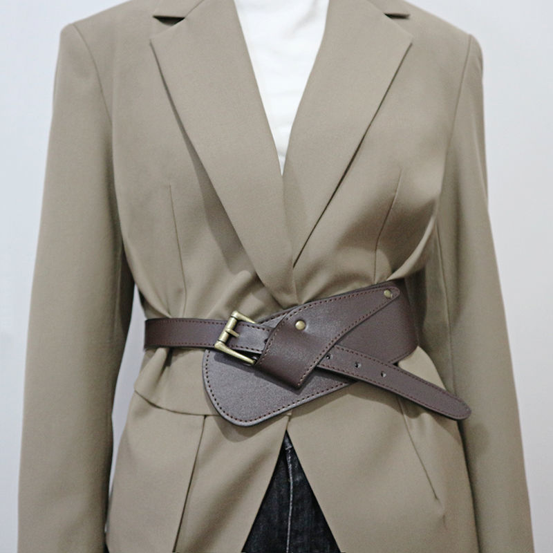 右见面新品腰封女西装腰带女宽时尚百搭大衣毛衣腰封女复古休闲装饰