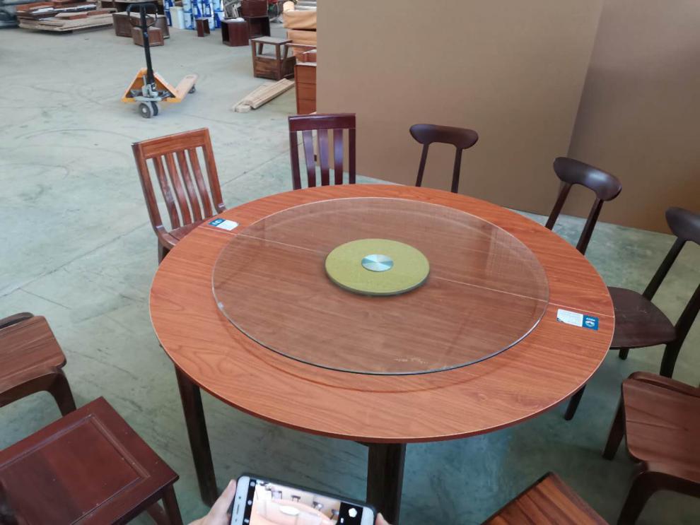 折叠圆桌面台面实木餐桌圆形桌面园台桌面实木折叠圆桌大圆桌家用