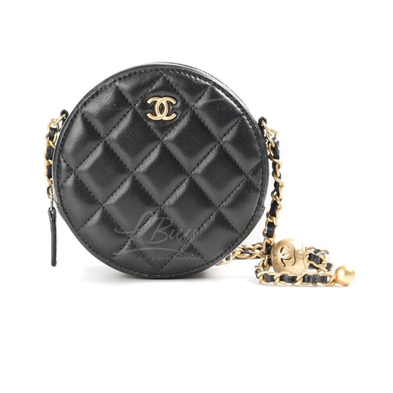 chanel香奈儿女包金色字母标羊皮皮斜挎包单肩包圆饼包ap1449b029