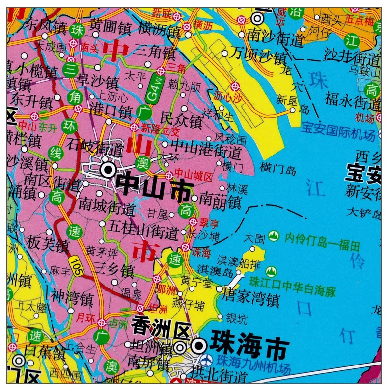 精裝版2021全新版廣東省地圖掛圖1108米雙面覆膜防水掛杆高清印刷