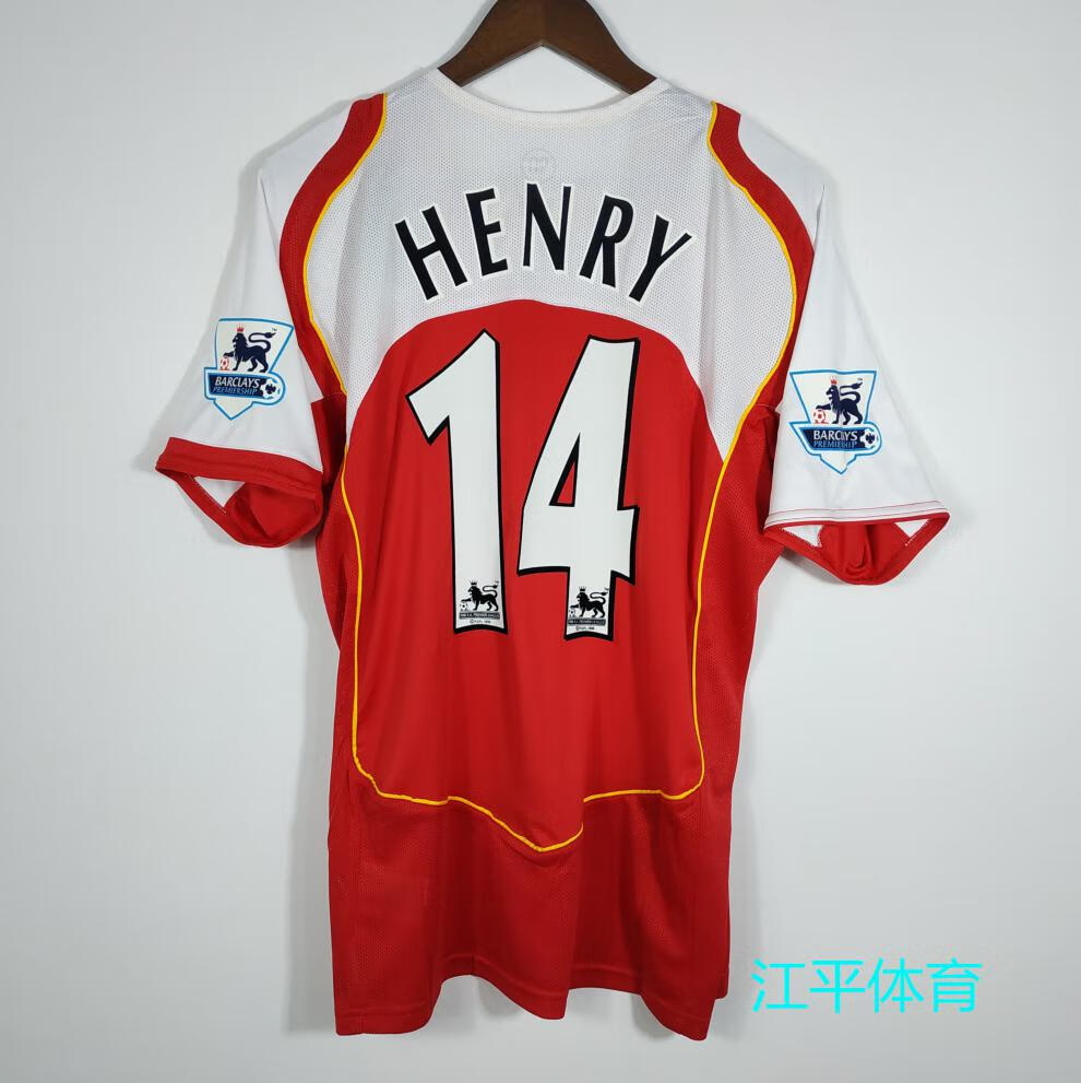 0405阿森纳主场复古足球衣阿仙奴植绒亨利14号博格坎普10号小法球员版