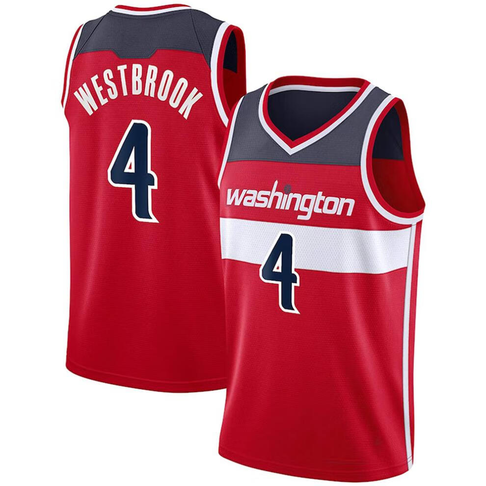 奇才队4号拉塞尔威斯布鲁克球衣 westbrook 城市版灰色定制篮球服