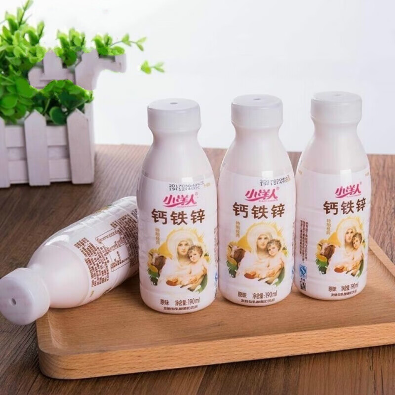 小洋人鈣鐵鋅190ml1224瓶小洋人鈣鐵鋅乳酸菌益生菌牛奶早餐奶酸奶整