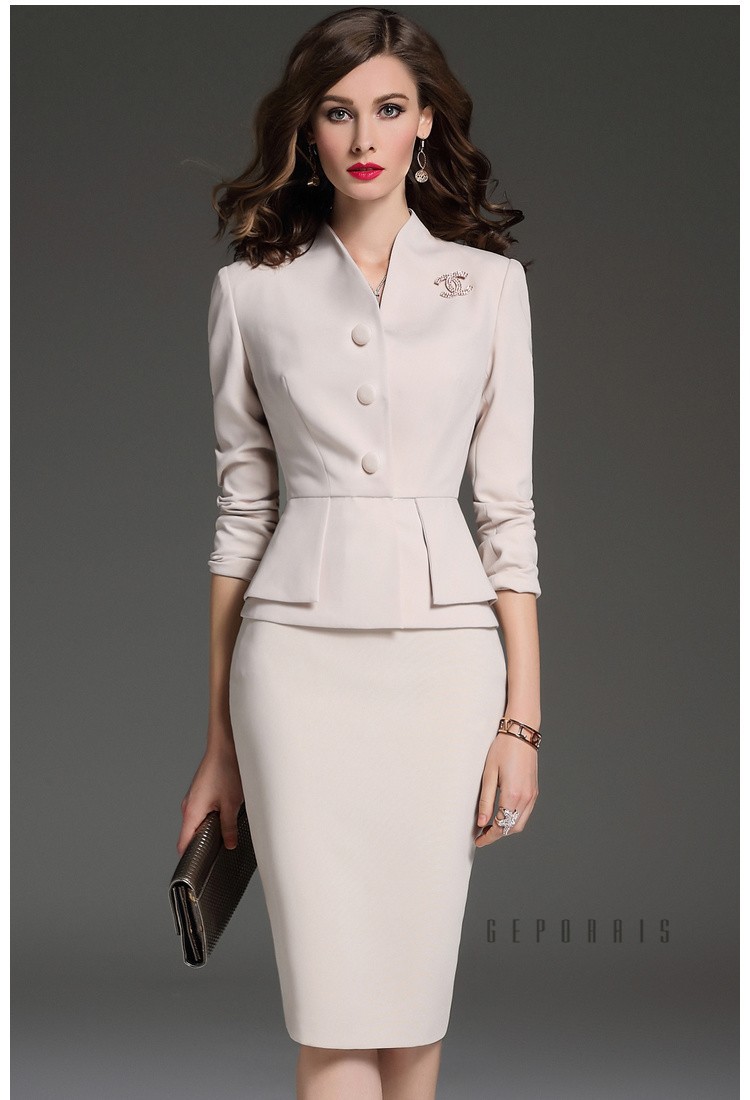 歌珀莱品牌女装2020春季新款时尚气质女工作服通勤知性职业装套装小
