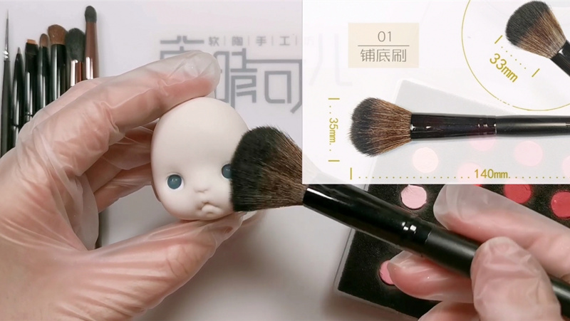 上色笔化妆刷软陶玩偶娃娃头bjd上妆改妆细节刷雕塑制作工具 6圆头