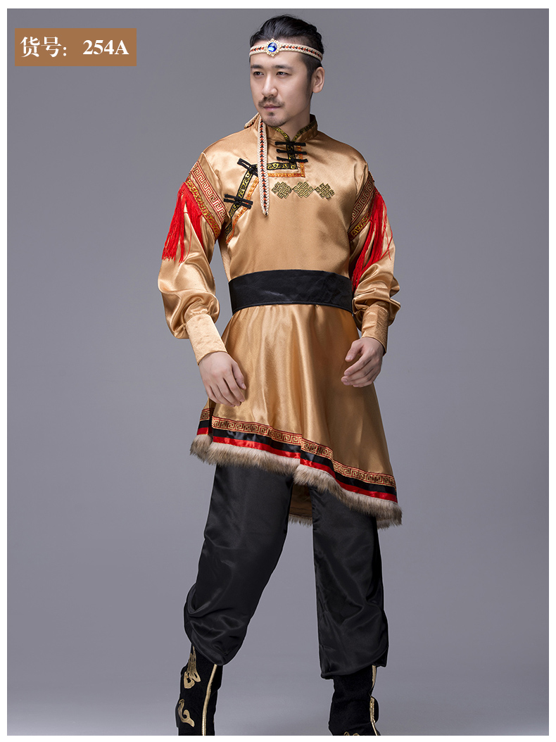 蒙古族舞蹈服饰蒙古服装男蒙族成人藏族民族风筷子舞蹈服现代少数民族